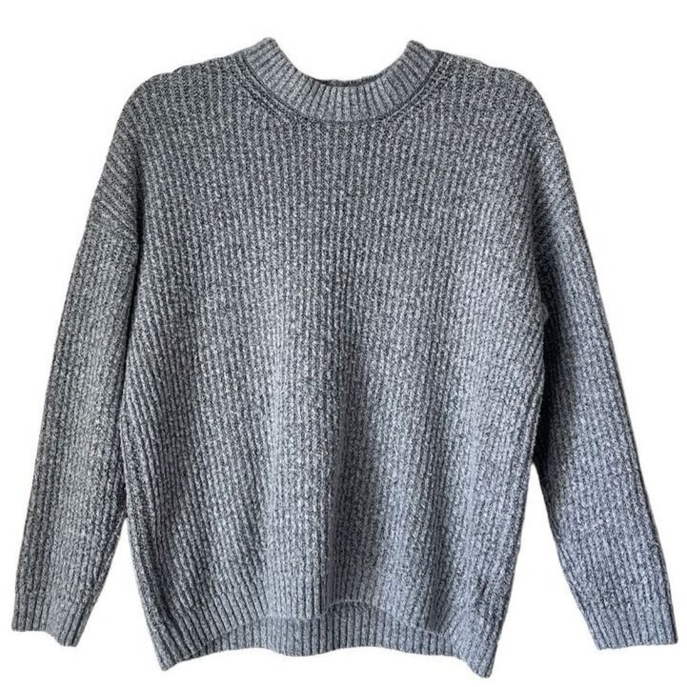 S3 American Eagle Sweater Ribbed Knit Gray Oversized Casual Crewneck Pullover XS
